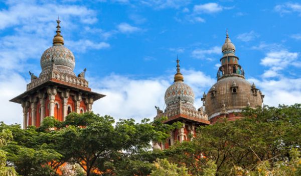 High Court in Chennai, India. Beautiful old indian building.